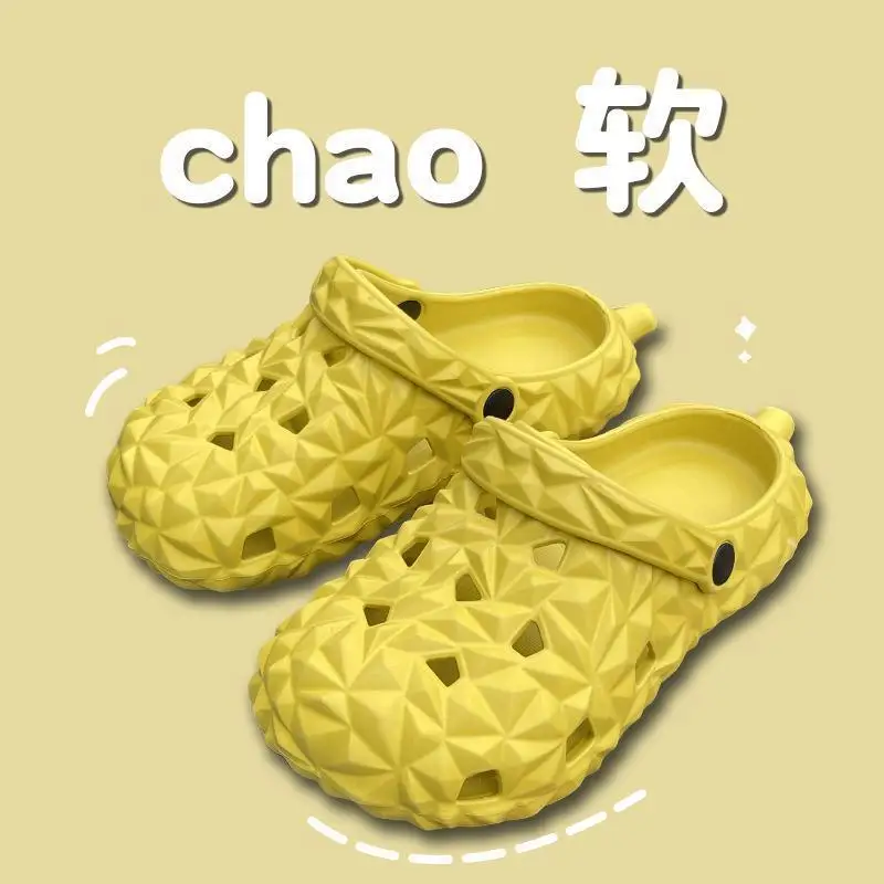 أحذية كهف دوريان مبتكرة للنساء في الصيف، شاطئ خارجي بسيط، نعل ناعم، صنادل كرتونية للزوجين مثل الفاكهة