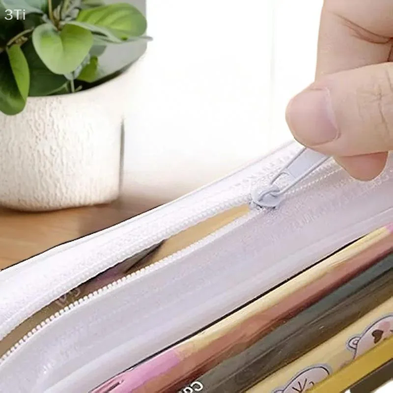 

1Pc Capacious Waterproof Pen Sleeve Cute Transparent Cosmetic Pouch for Girls School Office Stationery Gadgets