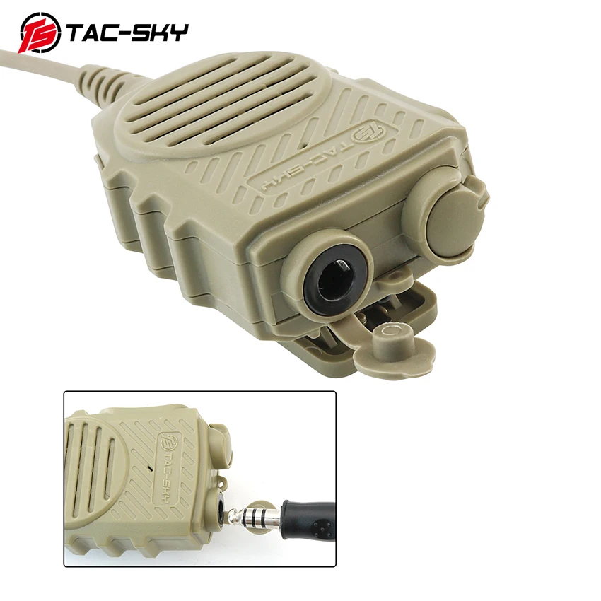 TAC-SKY Multifunctional Handheld Microphone Ptt with 3.5mm Jack and 7.0mm Jack Compatible with COMTAC Tactical Shooting Headset