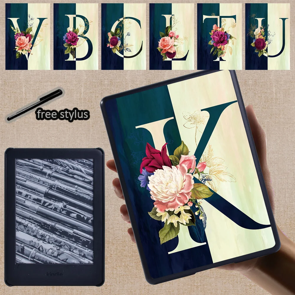 Tablet Back Shell Case for Paperwhite 4 /Kindle 10th/Kindle 8th Gen/Paperwhite1 2 3 Half Letter Pattern Anti-drop Portable Cover