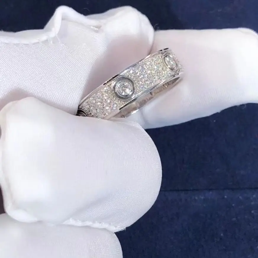 Echt 18K Gouden Diamanten Trouwring Luxe Ontwerp Op Maat Gemaakt Merk Klassieke Dames Ring Verlovingsgeschenk Hot Veelzijdig