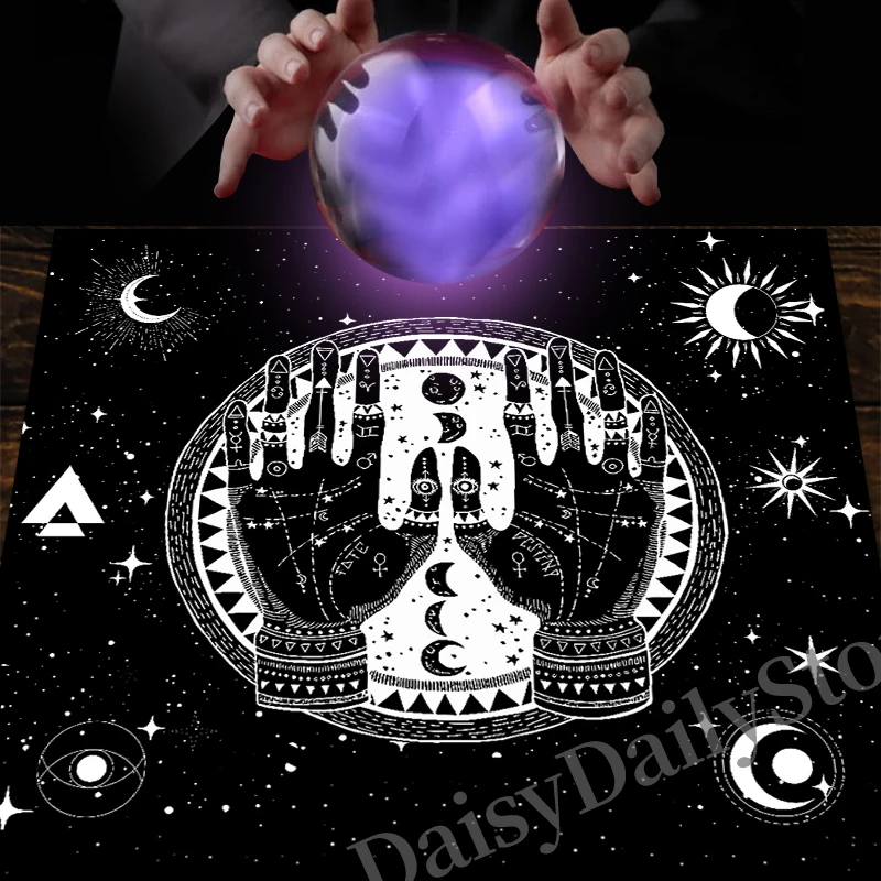 sun moon hand tarot tablecloth Tarot Card Tablecloth Moon Phases Divination Altar Board Game Fortune Astrology Oracle Cards pad