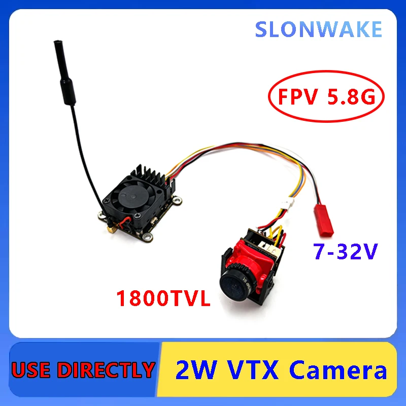 SLONWAKE 5.8G Long Range FPV 2000mW VTX Transmitter 1800TVL with DVR Camera CMOS for RC Drones & Vehicles