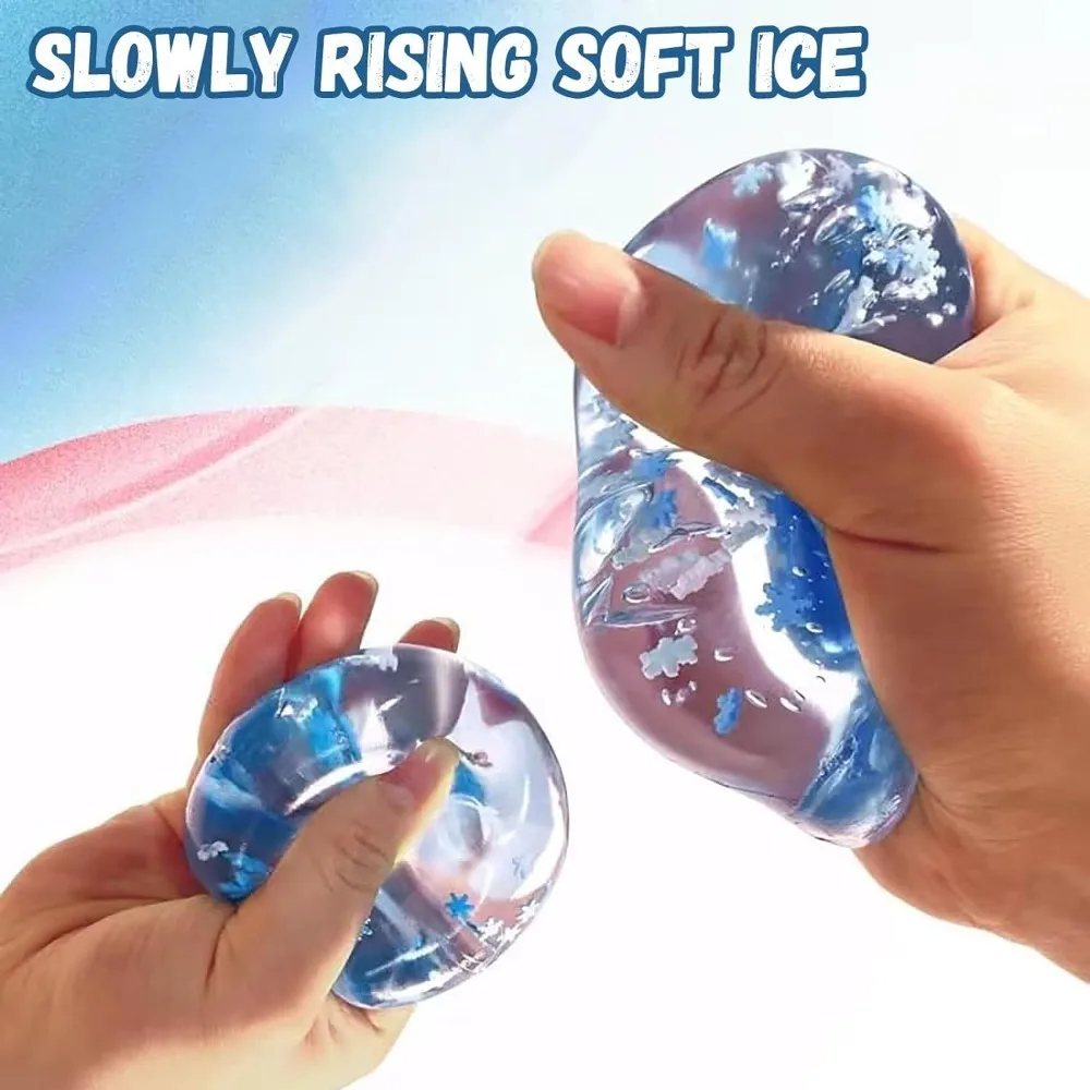 Mini juguete para pellizco de cubitos de hielo, pequeño bloque de hielo transparente, pellizco para niños, juguete para apretar, juguete sensorial para aliviar el estrés, regalos de cumpleaños