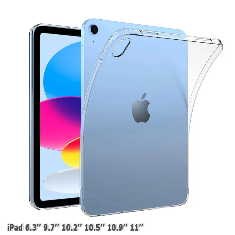 Étui transparent ultra fin pour iPad Mini 6 Pro 11 2024 Air 6 5 4 10.9 pouces 11 pouces 2022 10.2 7 8 9e 10e génération Air 3 Pro 10.5