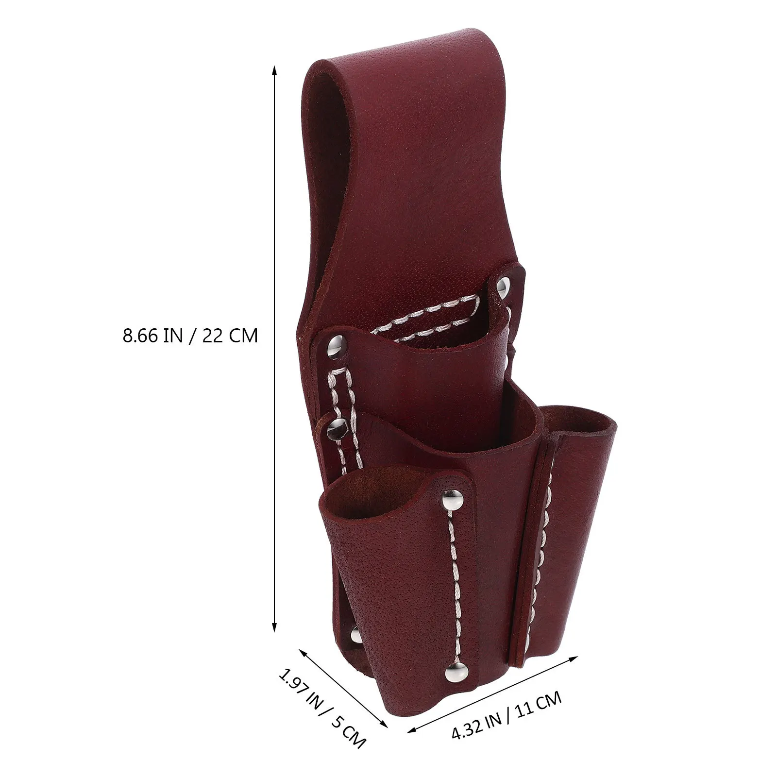 Cowhide Tool Holder Multi Pocket Wear Resistant Bag for Repair Garden Construction Work Small Tool Storage Waist Pouch