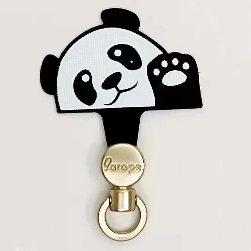 Cartoon Panda Phone Tether Tab 360 Rotatable Detachable Mobile Phone Gasket Metal Ring Safety Connecter Cellphone Lanyard Patch