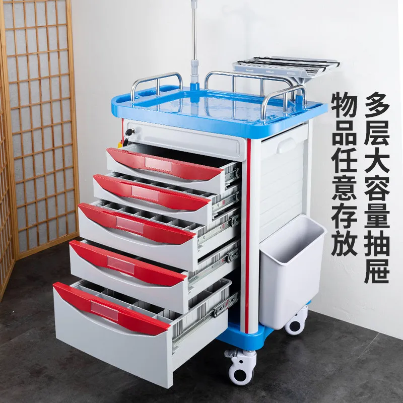 ABS First Aid Stainless Steel Rescue Vehicle Multifunctional Flap Medicine Vehicle Medicine Delivery Treatment Vehicle M