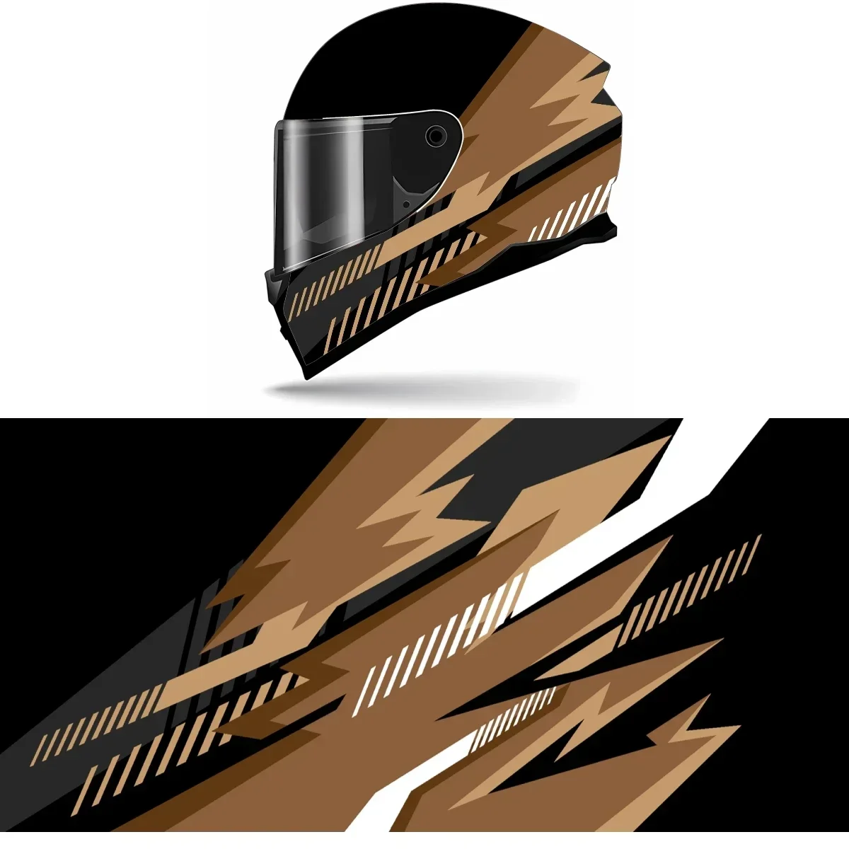 

Abstract Brown Full Helmet Wrap Sticker Motorcycle Helmet Racing Graphic Decal Vinyl Wrap Helmet Decor Sticker