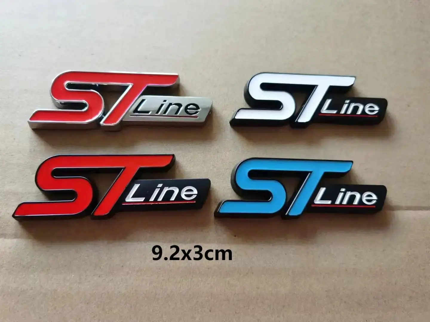 1X 3D Metal 9.2cm ST Line STLine Emblem Car Trunk Badge For Kuga Mondeo Fiesta Ecosport Focus Sticker Accessories