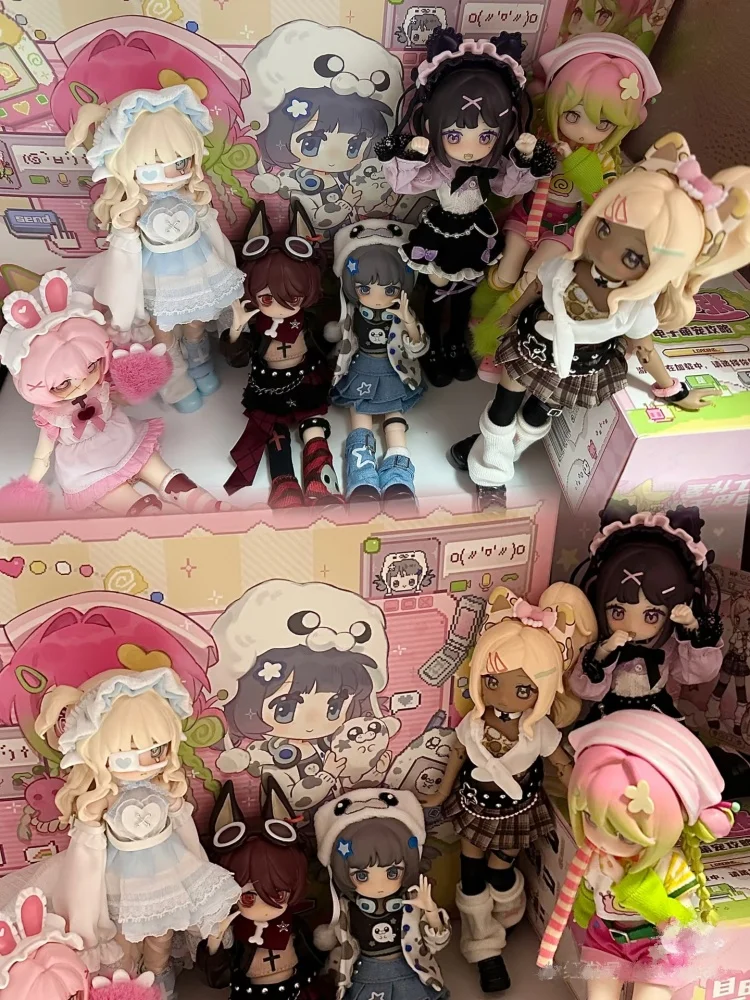 Pré-venda liberdade advocates eletrônico bonito animal de estimação bjd caixa cega 12 pontos móvel anime estatueta boneca kida brinquedo presente de natal