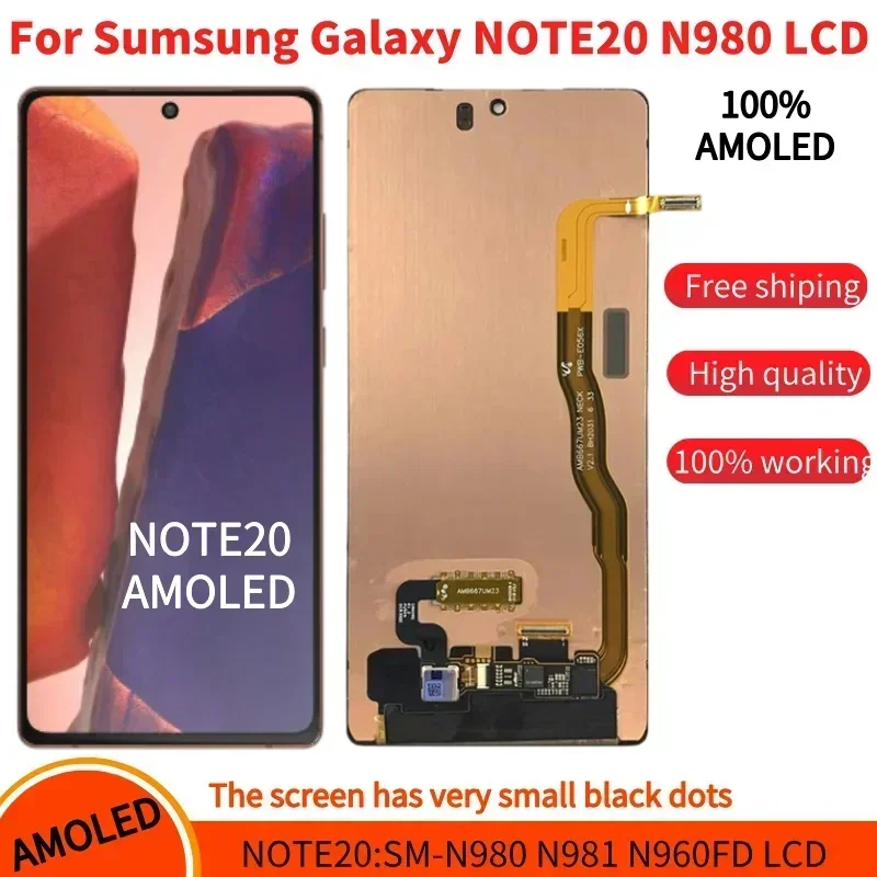 

Super AMOLED LCD Display Note 20 For Samsung Note20 N980 N980F SN980F/DS LCD Touch Screen Digitizer Repair