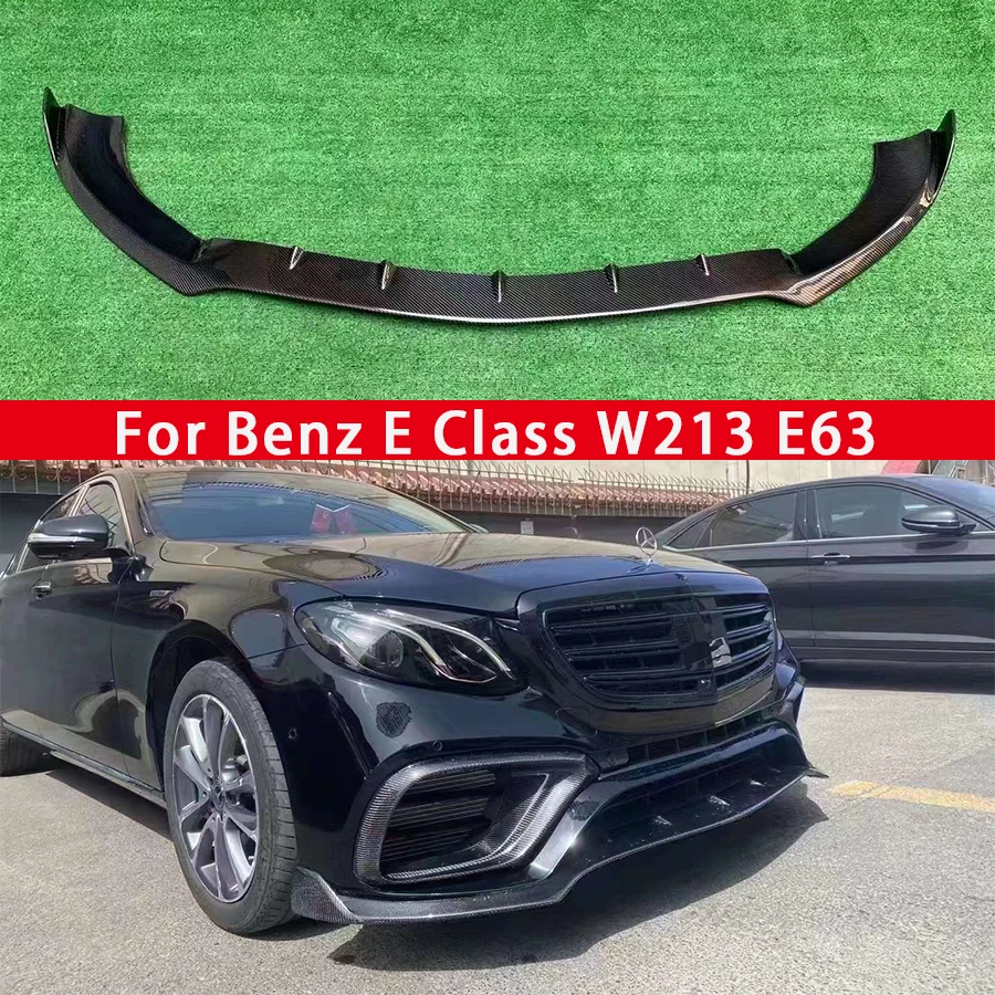 

Для Mercedes Benz E Class W213 E43 E63 E63S углеродное волокно автомобильный передний бампер губа передняя губа диффузор передний подбородок спойлер кузов комплект