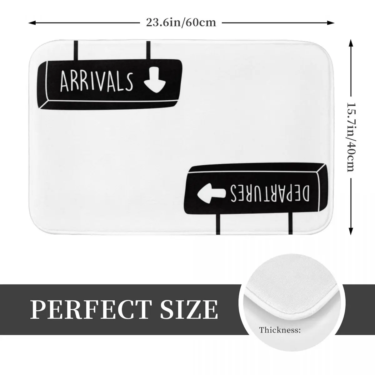 Aviation Arrivals Departures Airport Sign Doormat Non-slip Bathroom Floor Mats Home Entrance Rugs Kitchen Bedroom Carpet Footpad