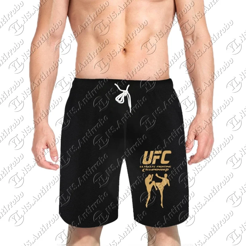 

2025 Summer Men's Sports Shorts Breathable Runing Training Pants UFC Printed Quick Drying Outdoor Running Shorts