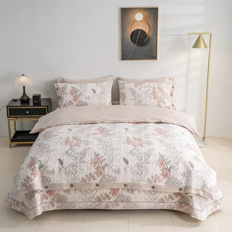 

Wholesale Custom Luxury Bed Cover Bedspread Soft Bedding Comforter Bedspread & Pillowcase 3 PCS King Queen Size Bedding Home Use