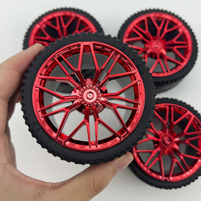 Nuovo Blocco Accessori Mozzo Ruota 68577 Rosso Placcatura Dorata Mozzo Compatibile Scala 1:8 Auto 42083 42056 42115 Blocchi di Costruzione