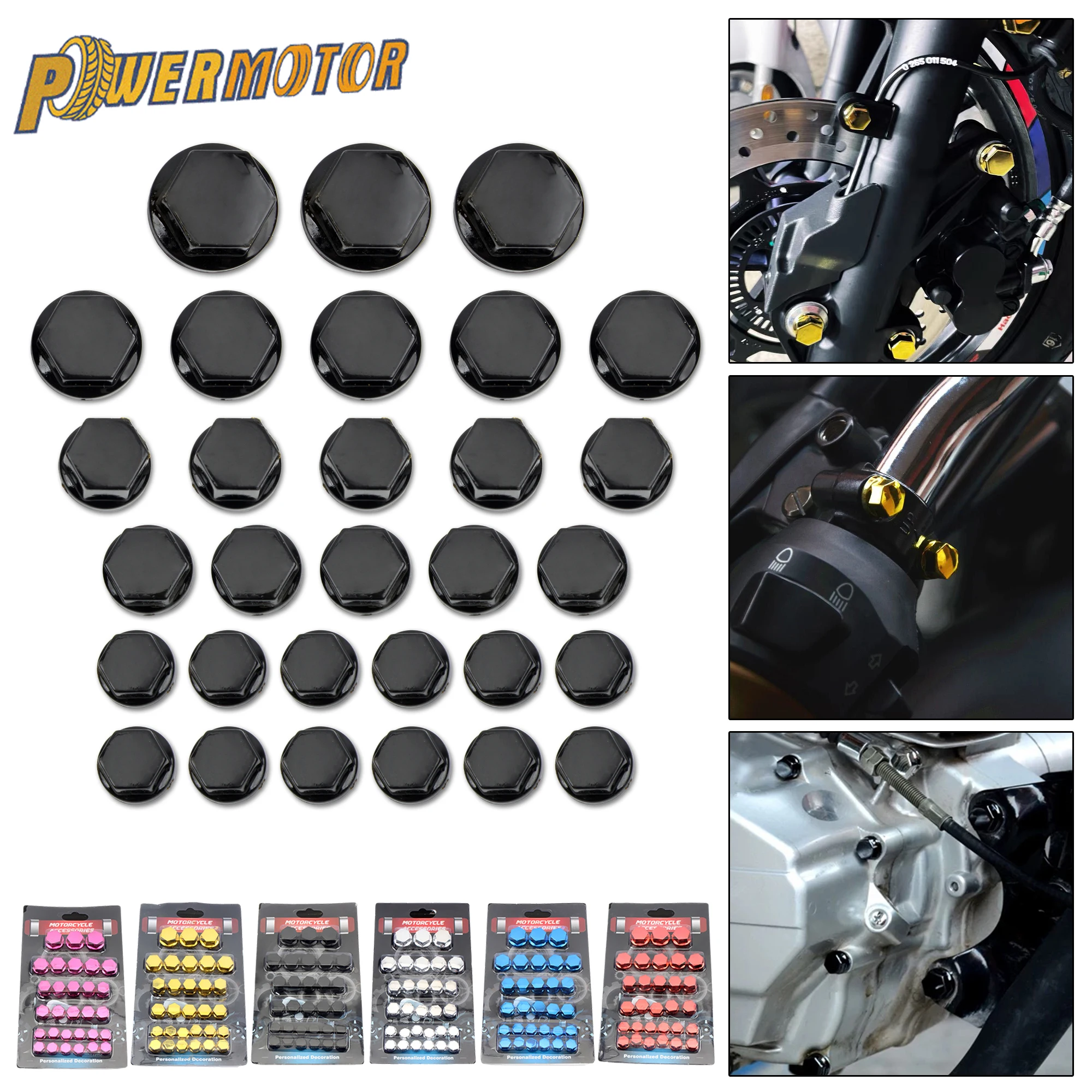 

Motorbike Accessories Motorcycle Nut Screw Cap Cover Head Body Decorative Engine Nut Bolt Caps 30pcs/Set