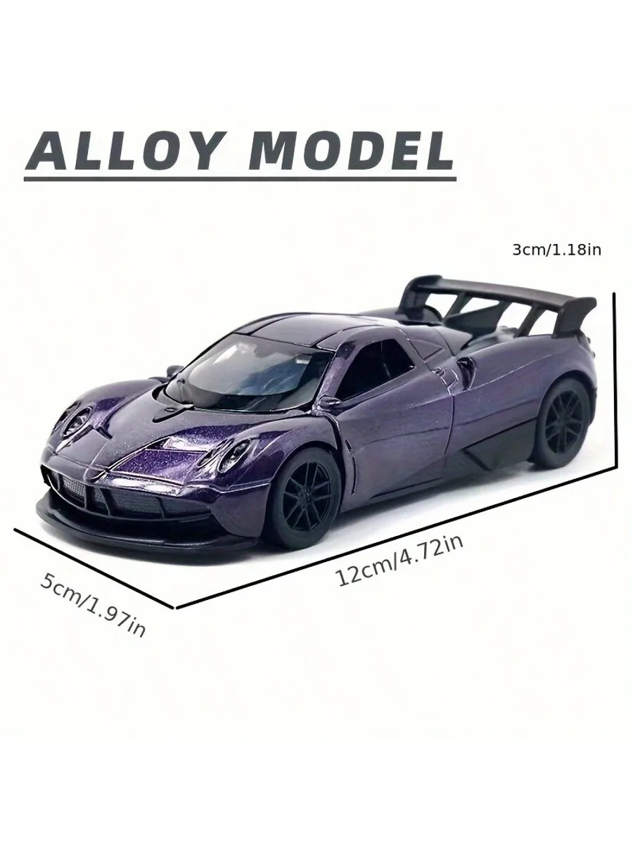 Coche deportivo Elite fundido a presión 1:36: 6 piezas móviles y detalles de motores |   Modelo de coleccionista de aleación con base de pantalla LED