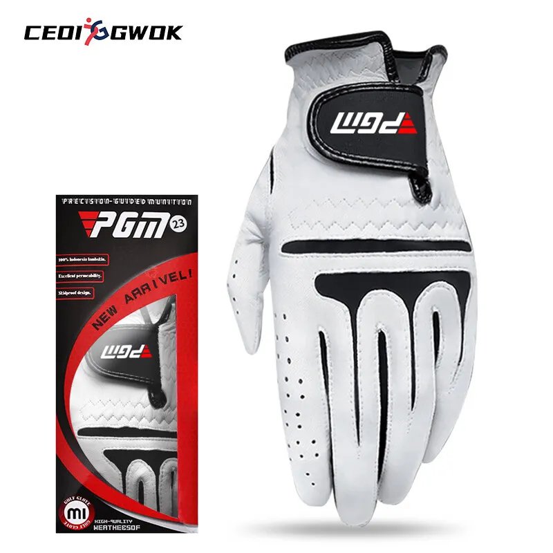 

CEOI GWOK Premium Men's Golf Gloves Sheepskin Leather with Anti-slip Granules for Improved Grip Sports White Glove Single