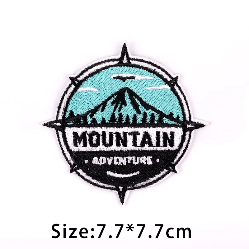 Outdoor Embroidered Adventure Patches On Clothes For Clothing Thermoadhesive Patches DIY Sewing Round Travel Badges On Backpack