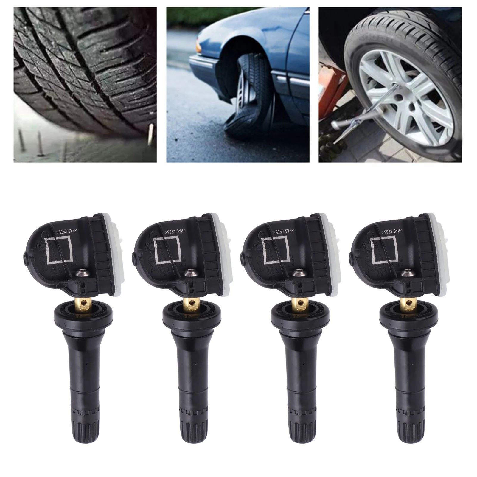 مستشعر ضغط الإطارات 4 قطعة أجهزة استشعار مراقبة ضغط الإطارات المطاط 433 ميجا هرتز TPMS 2036832 يناسب التركيز