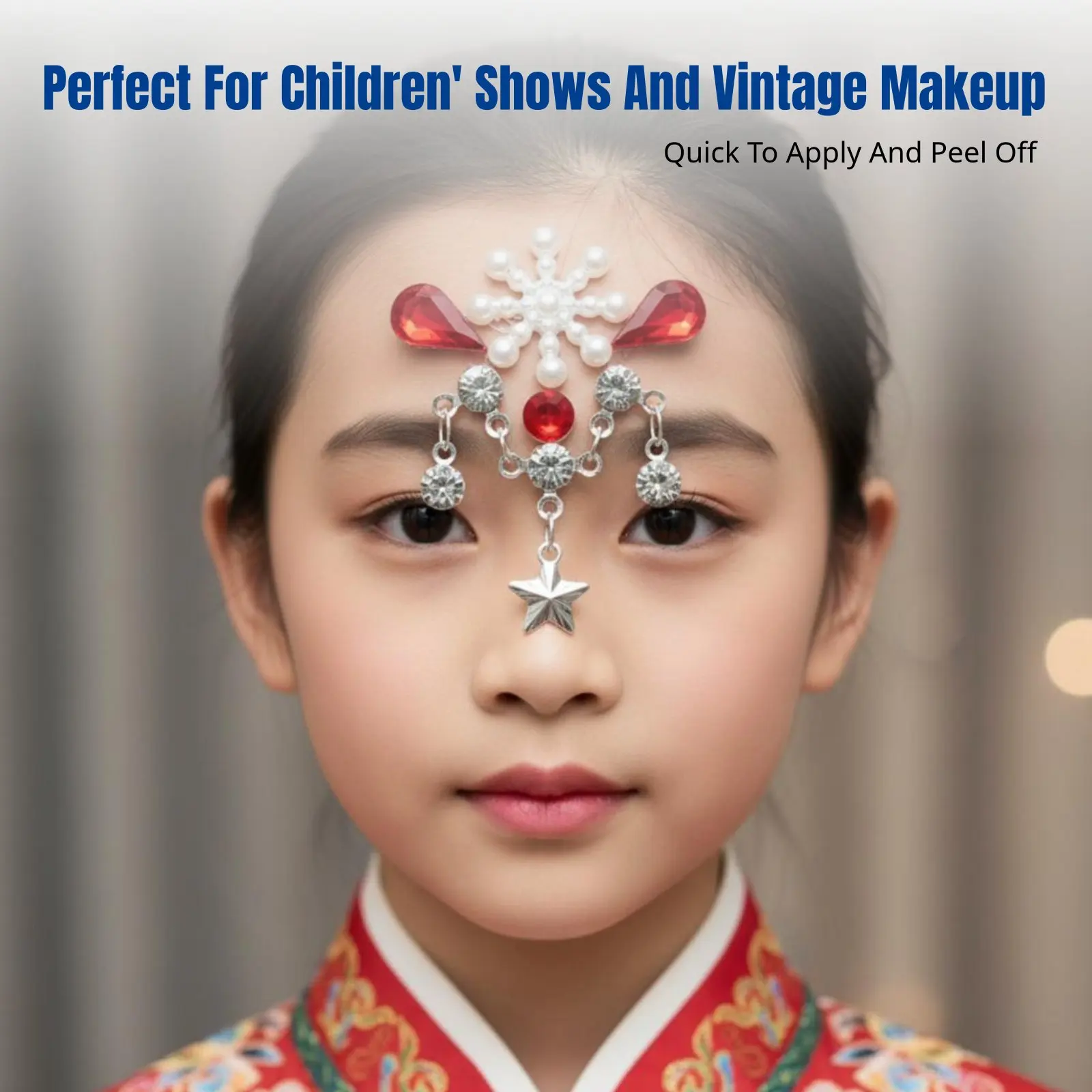 Forehead Sticker, Small Tassel Design, Crystal Face Decoration, Children's Performance, 3D Ancient Style, Random Pattern