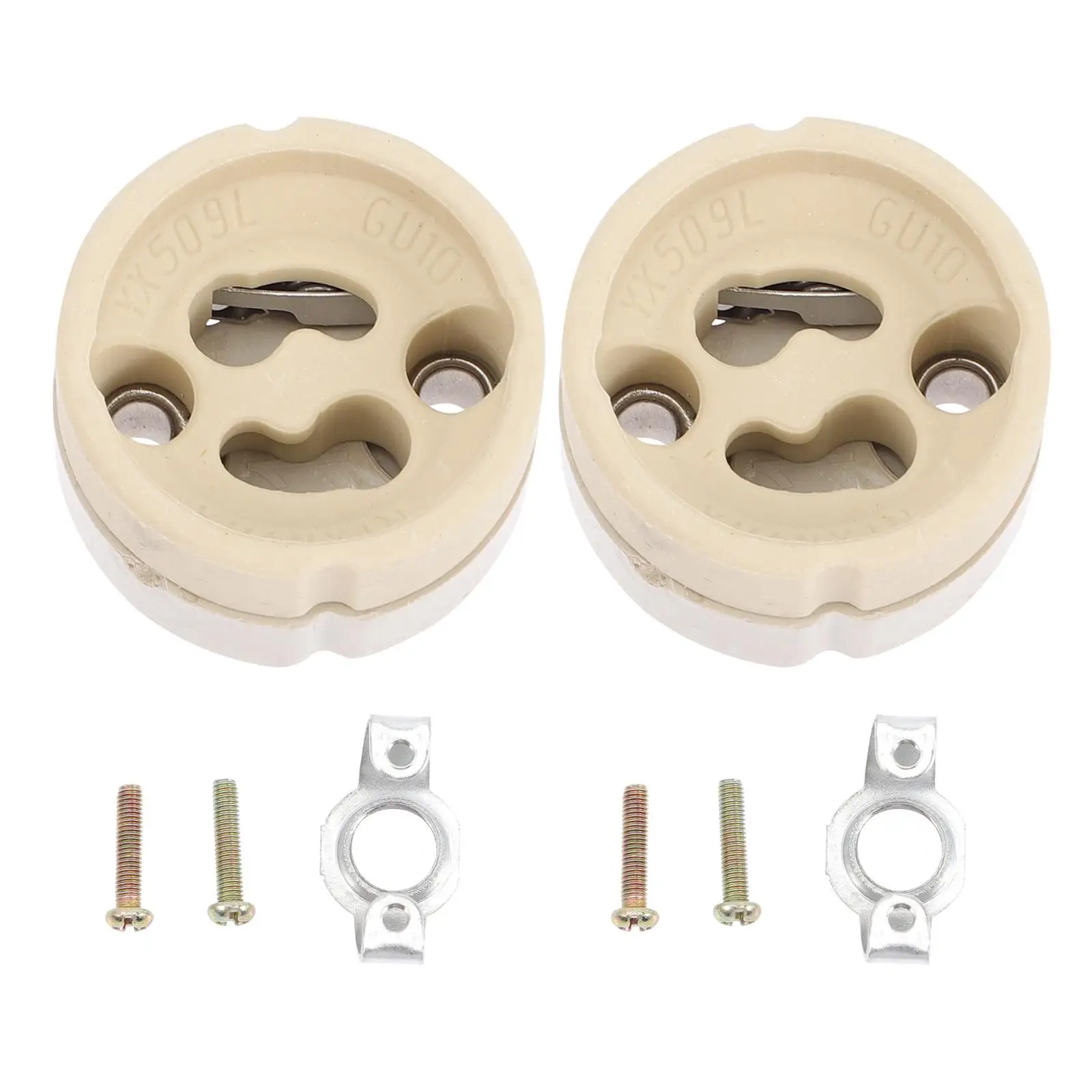 

2Pcs Ceramic Bulb Socket Lamp Sockets GU10 C elabra Base Replacement Parts Light Hardware Project Kitchen Bedroom