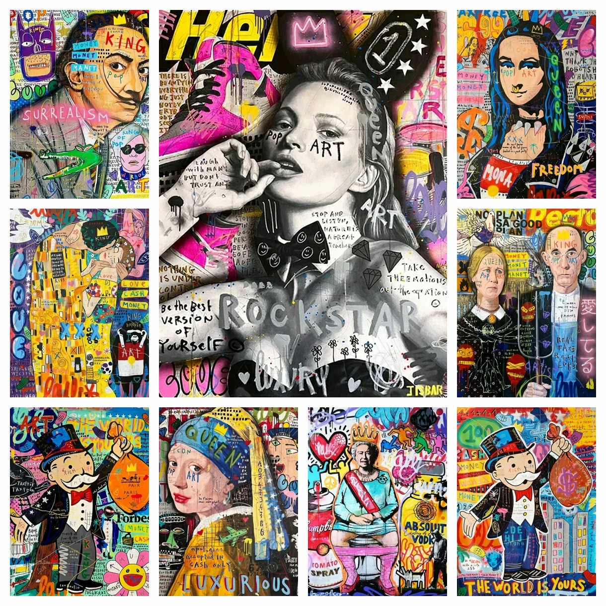 5d DIY neue Kollektion Diamant Kunst Malerei Mosaik Stickerei moderne Graffiti Banksy Pop Porträt Kreuz stich Wohnkultur
