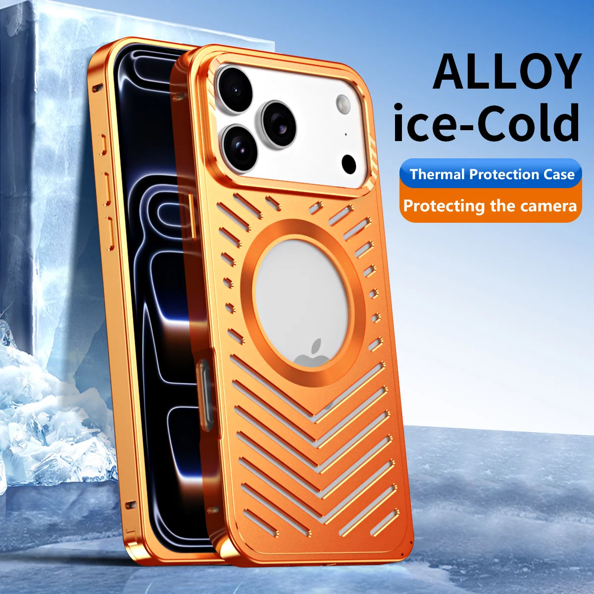 Metal Cooling Spring Buckle Phone Cases For iPhone 17 16 15 14 13 12 ProMax Aluminum Alloy Wear Resistant Protective Case