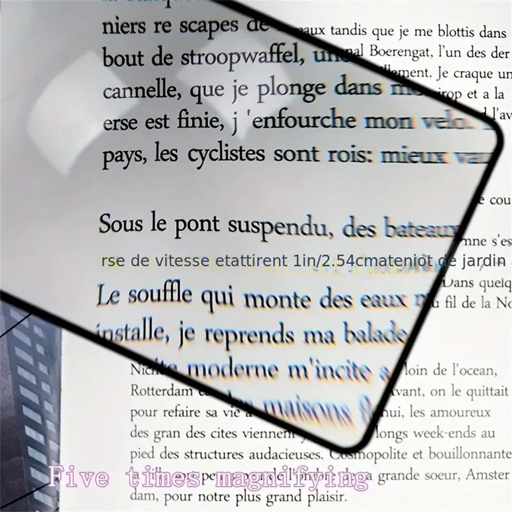 1 szt. Ultracienkie szkło powiększające o dużej mocy - idealna przenośna pomoc w czytaniu dla studentów - zwiększona przejrzystość i lekka