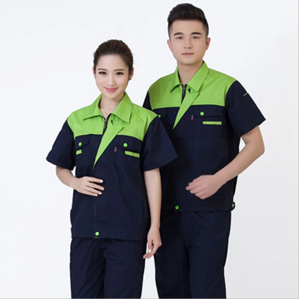 Summer long sleeve Work wear clothes uniform manufacturer workwear for car wash or industry Labor Suit Safety Workwear