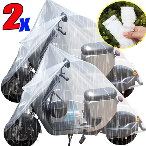 Imagen 2 del producto Cubierta transparente para bicicleta, protección impermeable contra el polvo para motocicleta, bicicleta eléctrica, resistente a los rayos UV, ligera, portátil para almacenamiento al aire libre