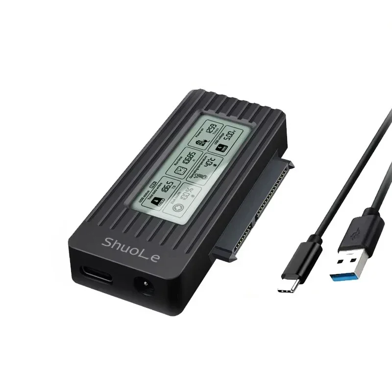 Convertisseur USB 3.2 vers SATA 2.5/3.5 pouces SSD HDD affichage numérique disque dur adaptateur externe câble USB vers Sata III pour ordinateur portable