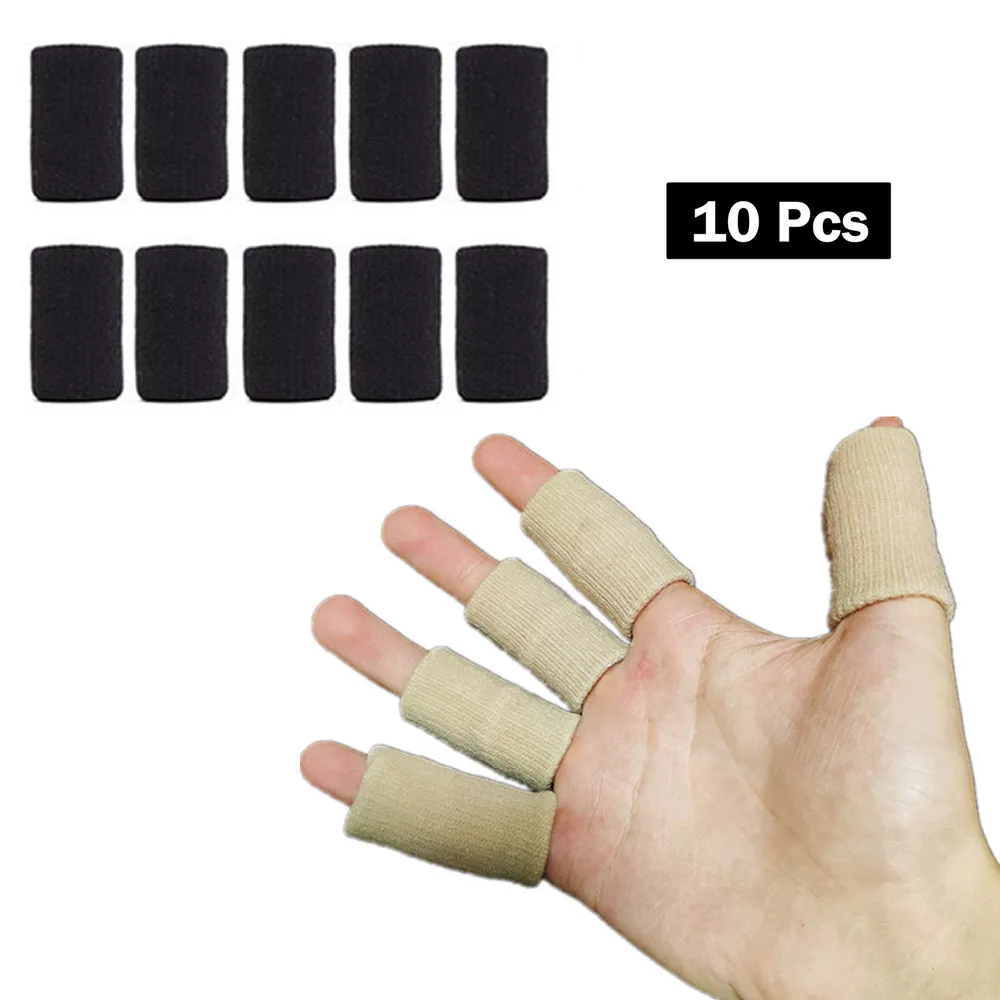 10Pcs Finger Safety Sleeves Gloves for Thumb Splint Brace for Arthritis Breathable Elastic Finger Tape for Basketball Volleyball