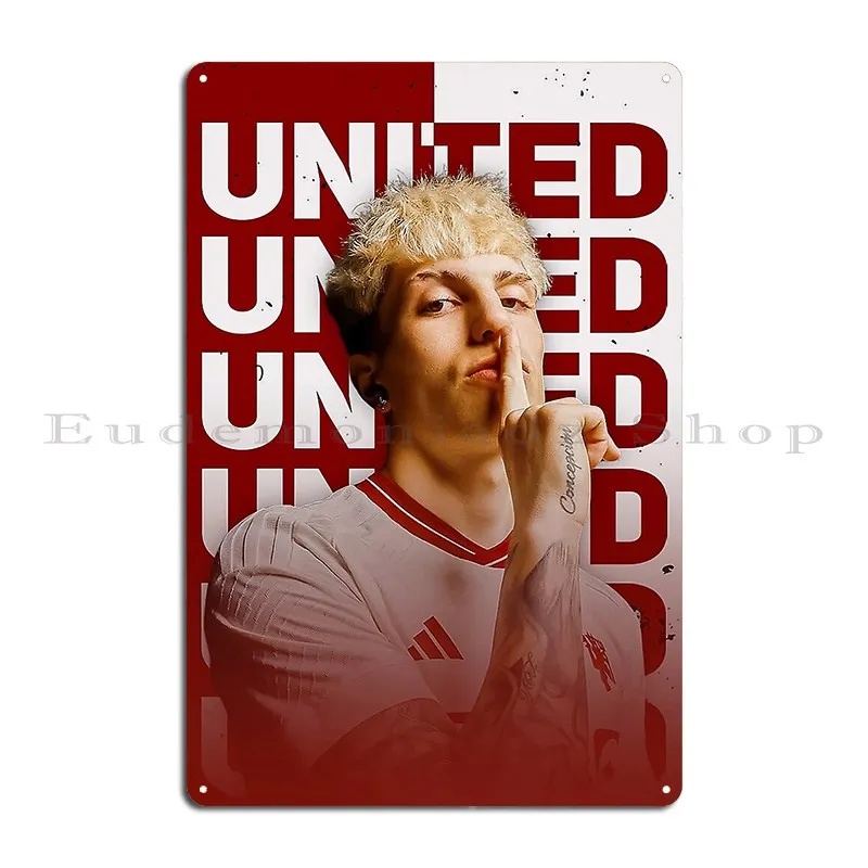 Alejandro Garnacho United Metal Plaque Cinema Plaques Designing Plaques Funny Tin Sign Poster