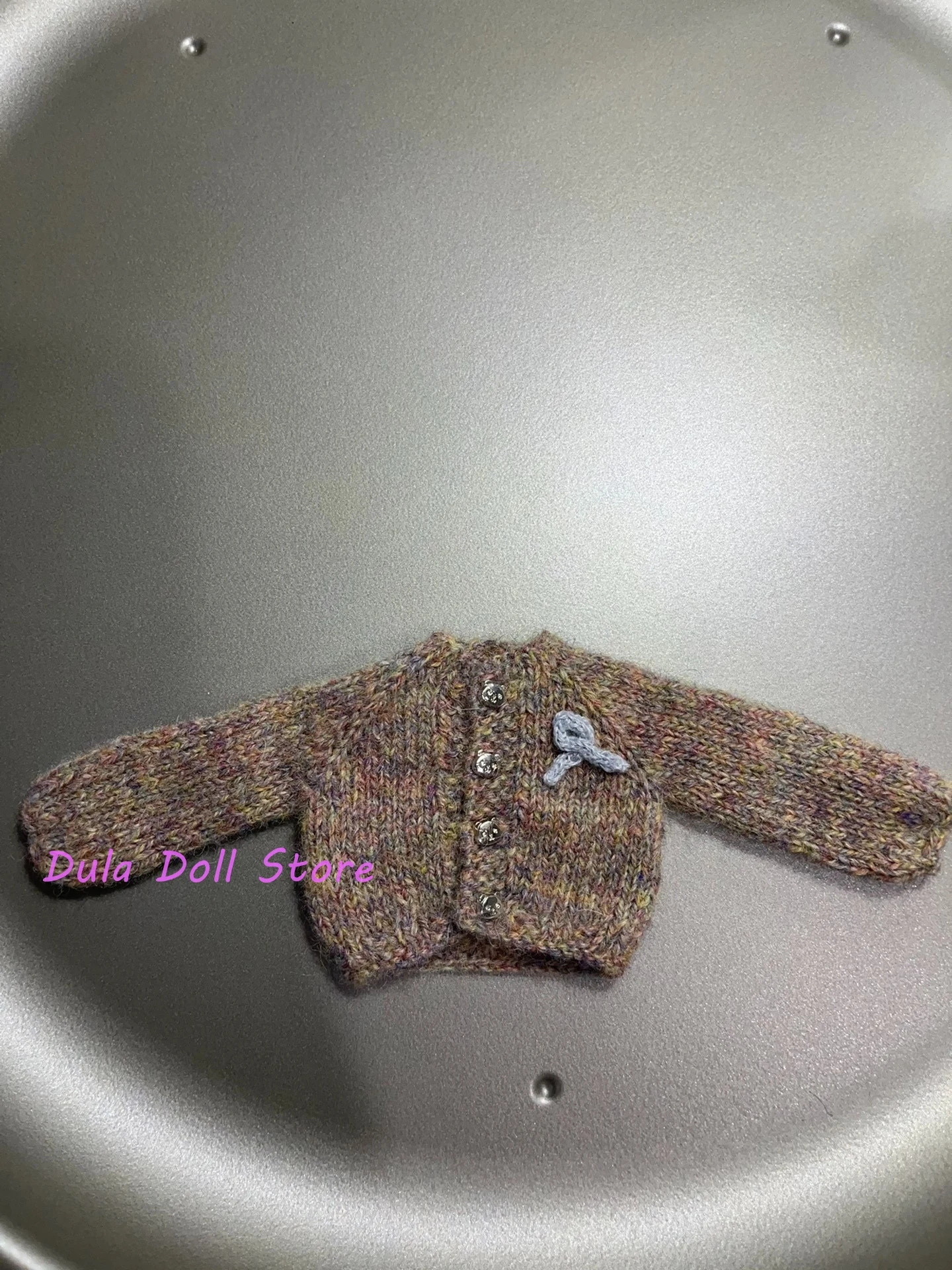 

Dula Doll Clothes Dress Hand-mixed color wool yarn knitted sweater for Blythe Qbaby ob24 ob22 1/6 6 points body doll