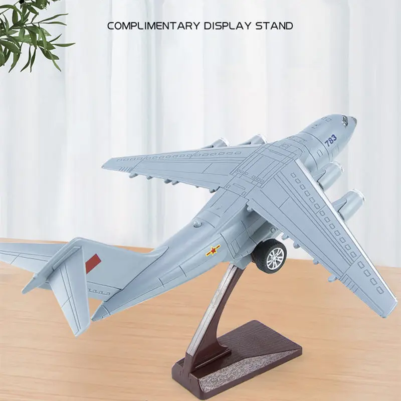 1/200 Xian Y-20 Alloy Large Transport Aircraft Airplane Model Metal Toy Fighter Battle Plane Model Sound and Light Children Gift