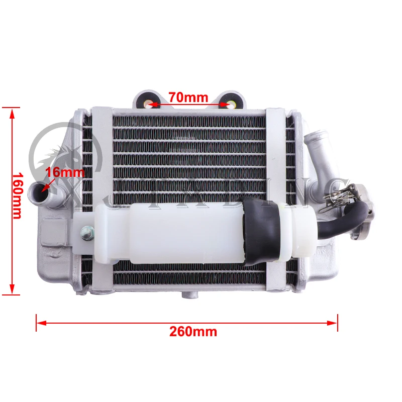 Motorcycle Water Tank Cooler Engine Radiator Assembly For Xmotos Apollo SHINERAY Zongshen Loncin Lifan 150cc 200cc 250cc Engine