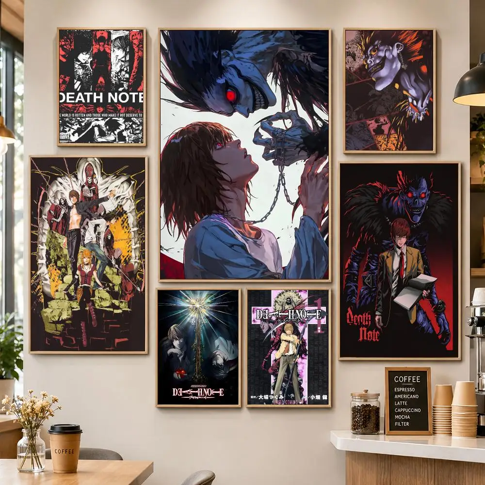 Anime Death Note Psychological Poster PP Decorative Poster Water-Resistant Print Apartment Dorm Office Cafe Gift