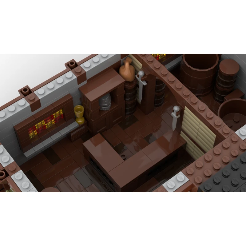 MOC Medieval Trader`s House & Farm Model Building Blocks City Yard Cottage Bricks DIY Assemble Toys Collection Gifts MOC-114686