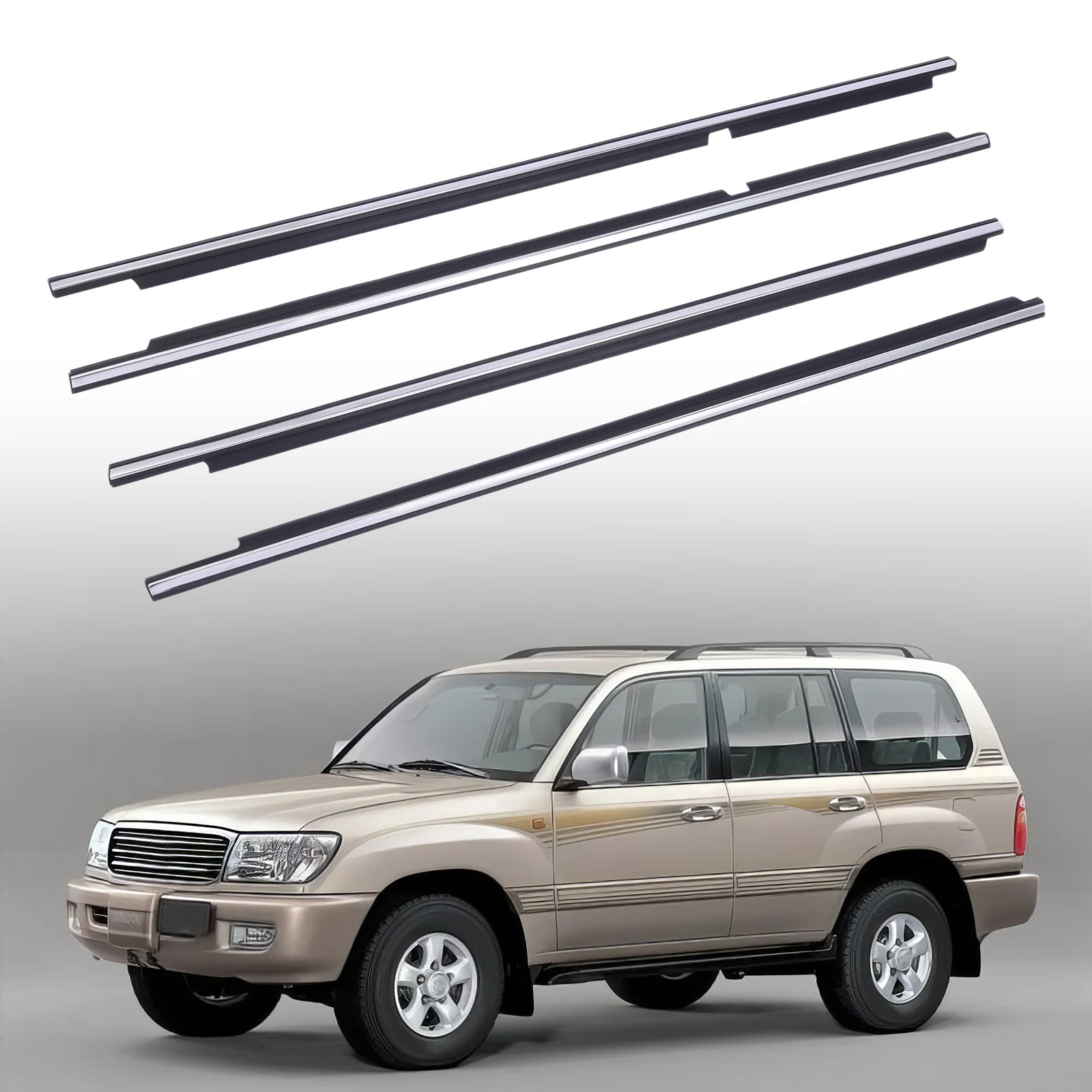 Window sealing strip Front Rear Door Belt Moulding For Toyota Land Cruiser 1991-1998 for Lexus LX450 1996-1998