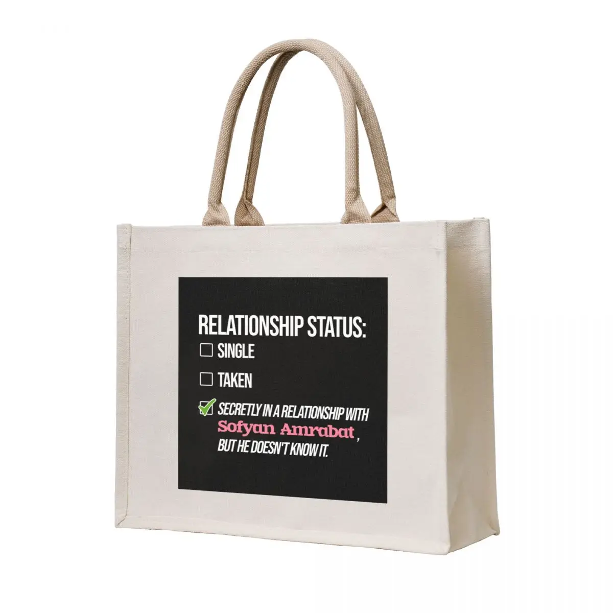 

Sofyan Amrabat - Relationship Tote Bag Big bag women tote bag university Lady