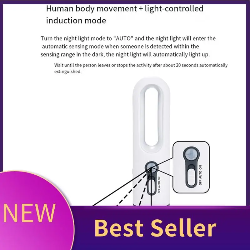 

LED Motion Sensor Night Light 2-In-1 Portable Flashlight With Dusk To Dawn Sensor For Bedroom Bathroom Reading Camping Durable