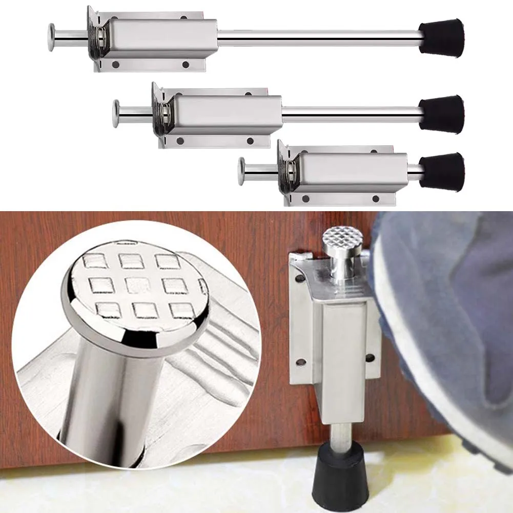 Stainless Steel Floor Mounted Foot Pedal Door Limiter For Reliable Door Positioning On Interior Exterior Doors