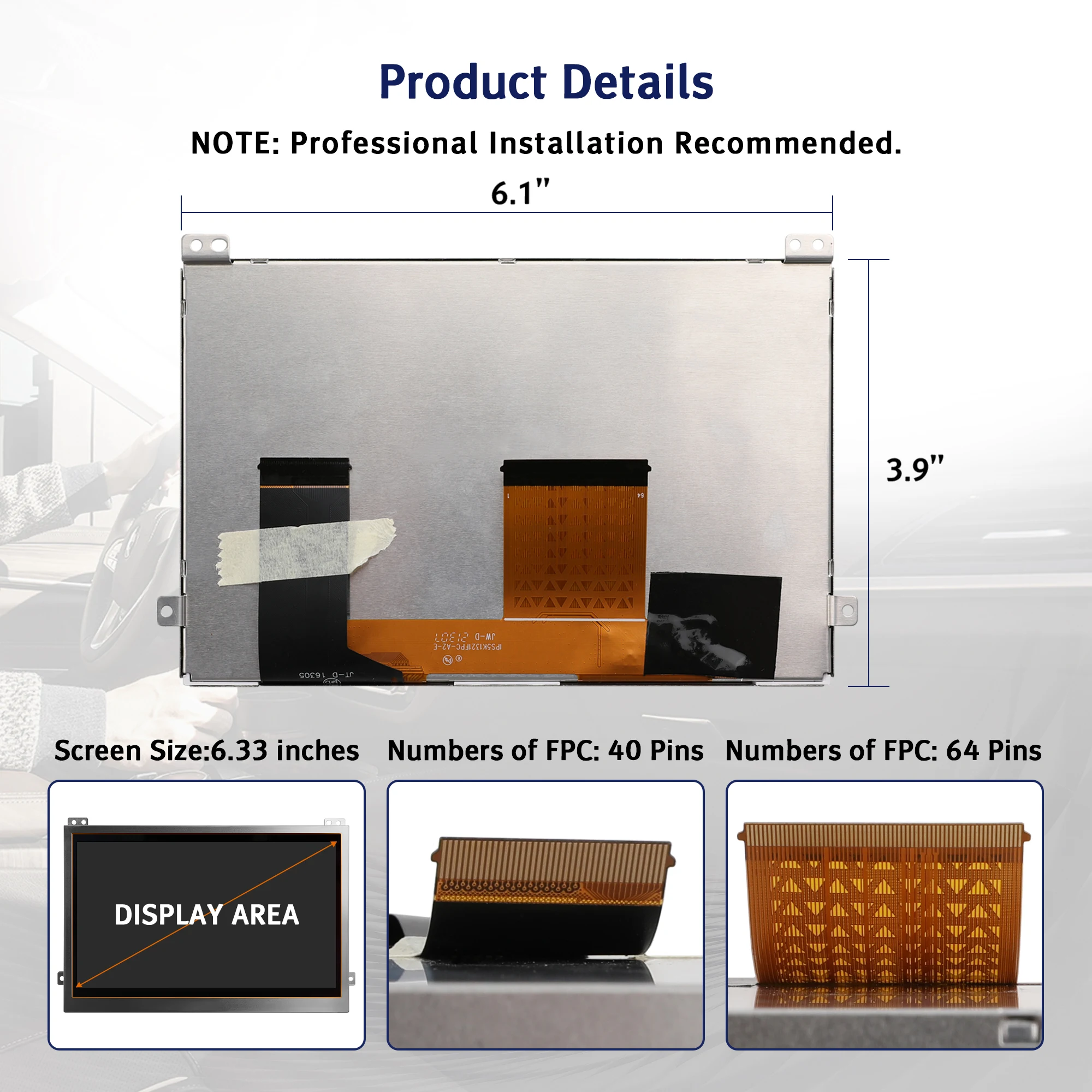 

6.5 inch 6.33 inch TDO-WVGA0633F00045 LCD Screen suit for VW MIB2 680 682 684 200 Series Discovery Car Radio Navigation Display