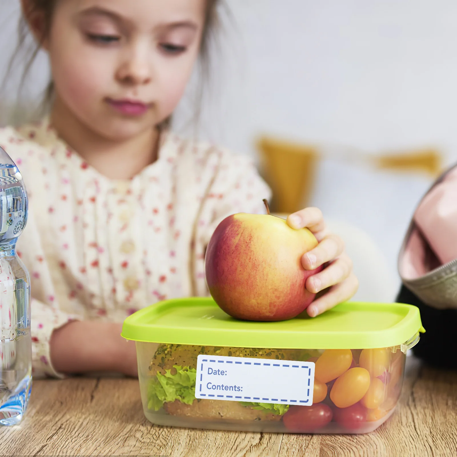 4 لفات من ملصقات الملصقات الغذائية، ملصقات الفريزر القابلة للإزالة للتخزين، لاصقة محمولة قابلة للكتابة، ملصقات وضع العلامات على زجاجة المطبخ #4