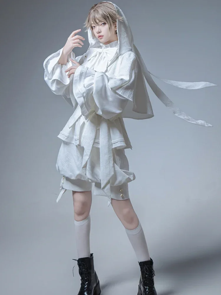 

Hunting Rabbit White Moonlight Edition Retro Cool Ouji Lolita Jacket /Short Pants/Trousers Set by Princess Chronicles 2025