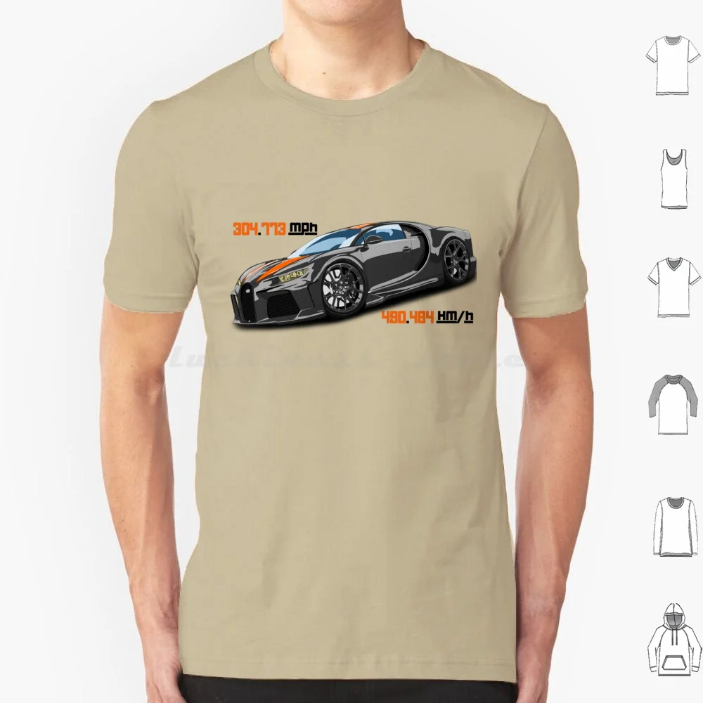 The Record Setter T Shirt Cotton Men Women DIY Print Chiron Supersport 300 World Record Fastest Hypercar