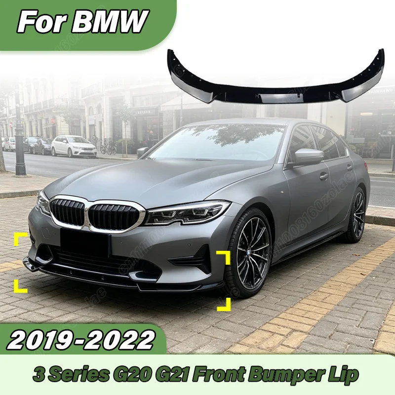 

For BMW 3 Series G20 G21 Pre-Lci 3Pcs 2019 2020 2021 2022 Automobile Maxton Style Front Bumper Lip Body Modification Kit